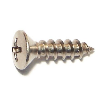 Sheet Metal Screw, #10 X 3/4 In, 18-8 Stainless Steel Oval Head Phillips Drive, 20 PK